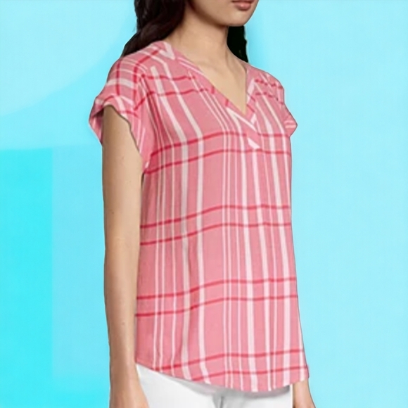 Liz Claiborne Soft Twill V-Neck Blouse - Picture 1 of 7